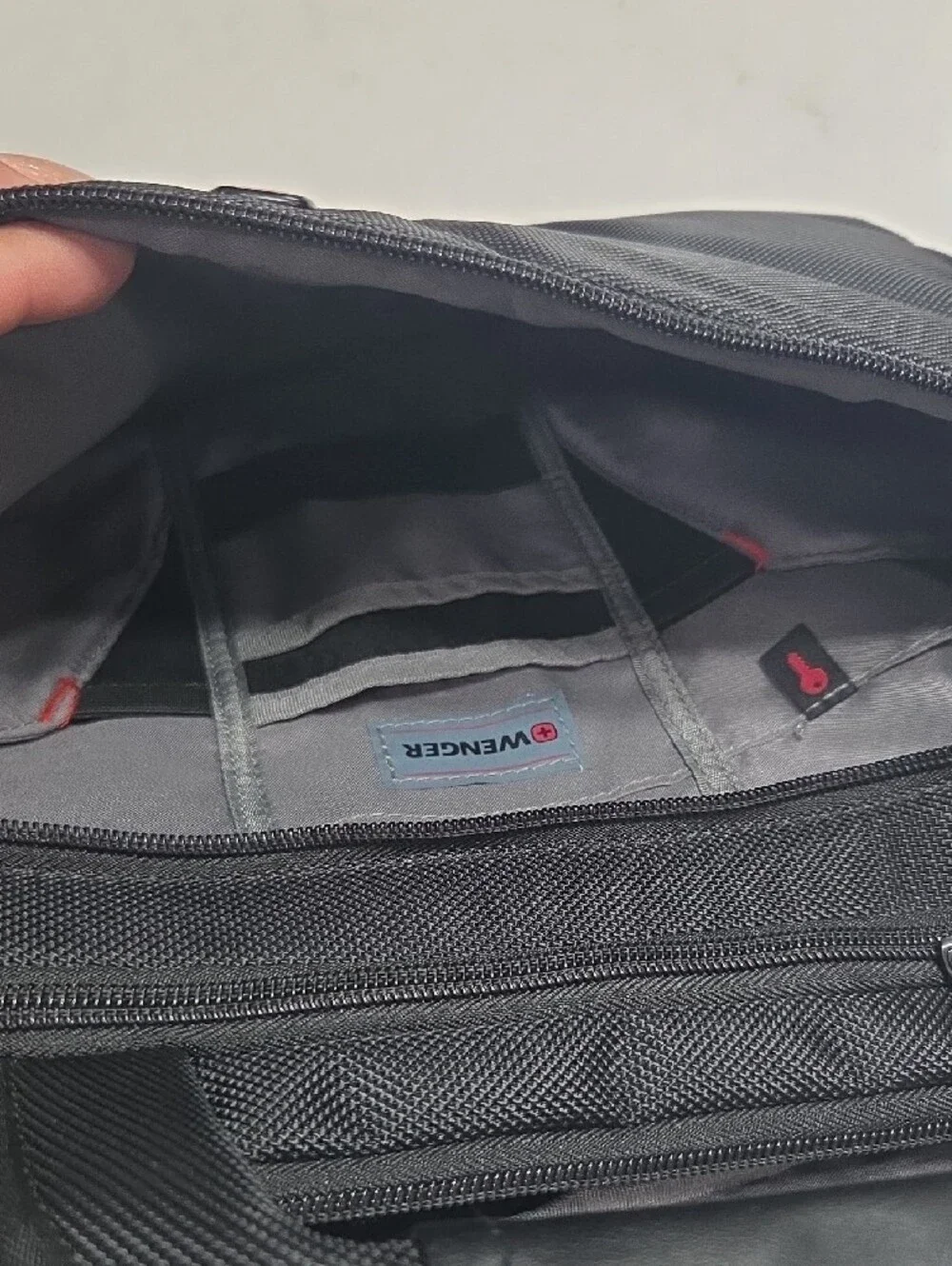 Wenger Black Laptop Bag with Red Logo Accent Like New Conditions No Stains